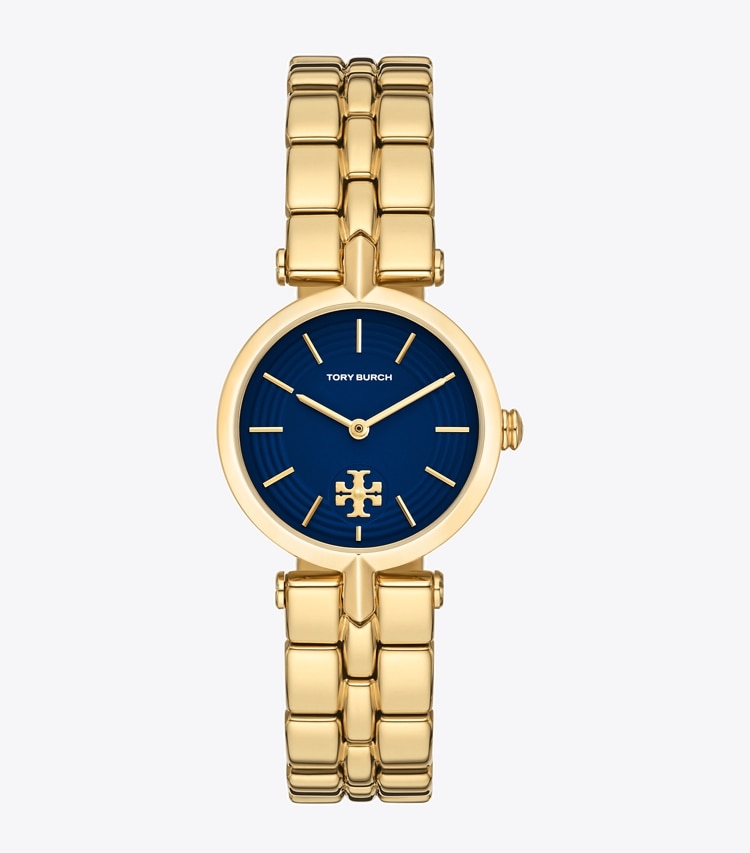 Tory Burch KIRA WATCH, GOLD-TONE STAINLESS STEEL - Navy/Gold
