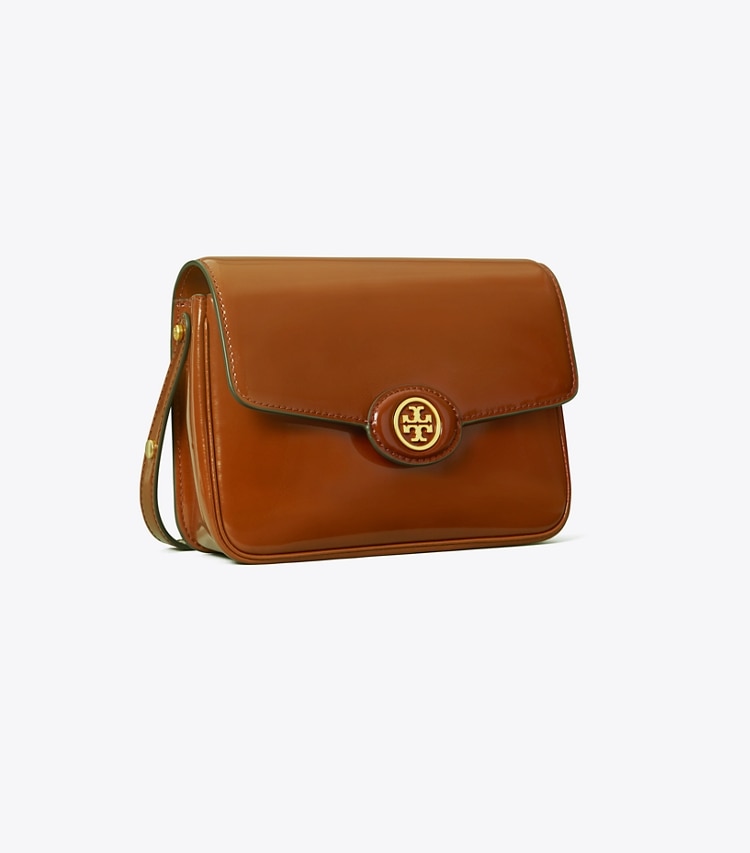 Tory Burch ROBINSON SPAZZOLATO CONVERTIBLE SHOULDER BAG - Dark Sienna