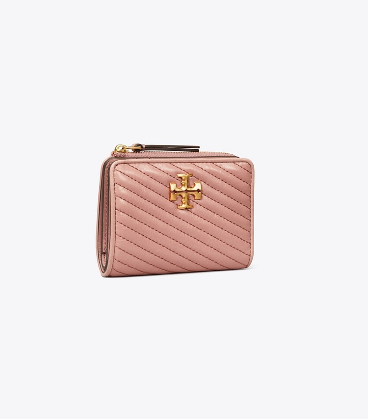 Tory Burch KIRA MOTO QUILT BI-FOLD WALLET - Pink Magnolia