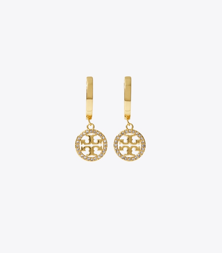 Tory Burch MILLER PAVe HOOP EARRING - Tory Gold / Crystal