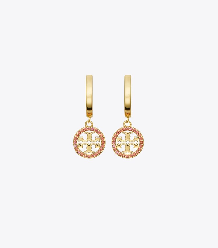 Tory Burch MILLER PAVe HOOP EARRING - Tory Gold / Ruby