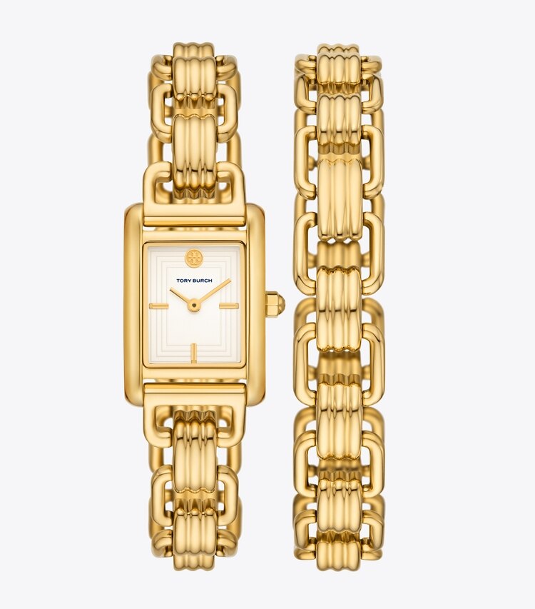 Tory Burch MINI ELEANOR WATCH, GOLD-TONE STAINLESS STEEL - Ivory/Gold