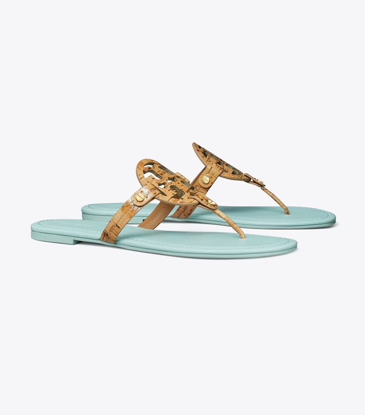 Tory Burch MILLER PATENT CORK SANDAL - Natural / Sea Bubble