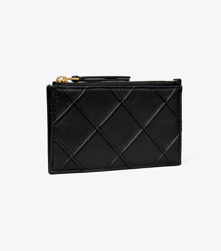 Tory Burch FLEMING SOFT ZIP CARD CASE - Black