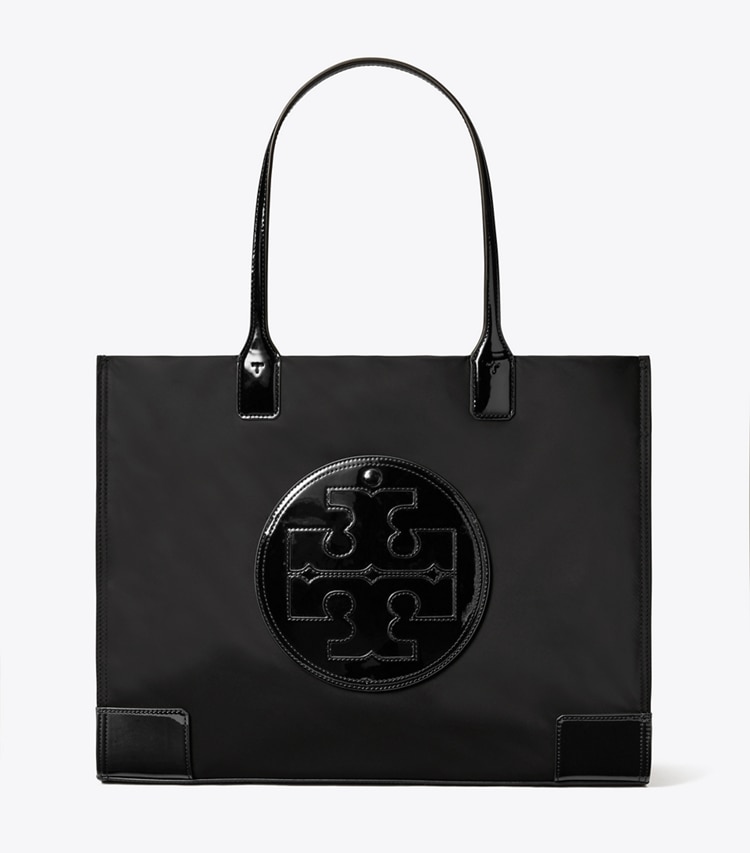 Tory Burch ELLA PATENT TOTE BAG - Black