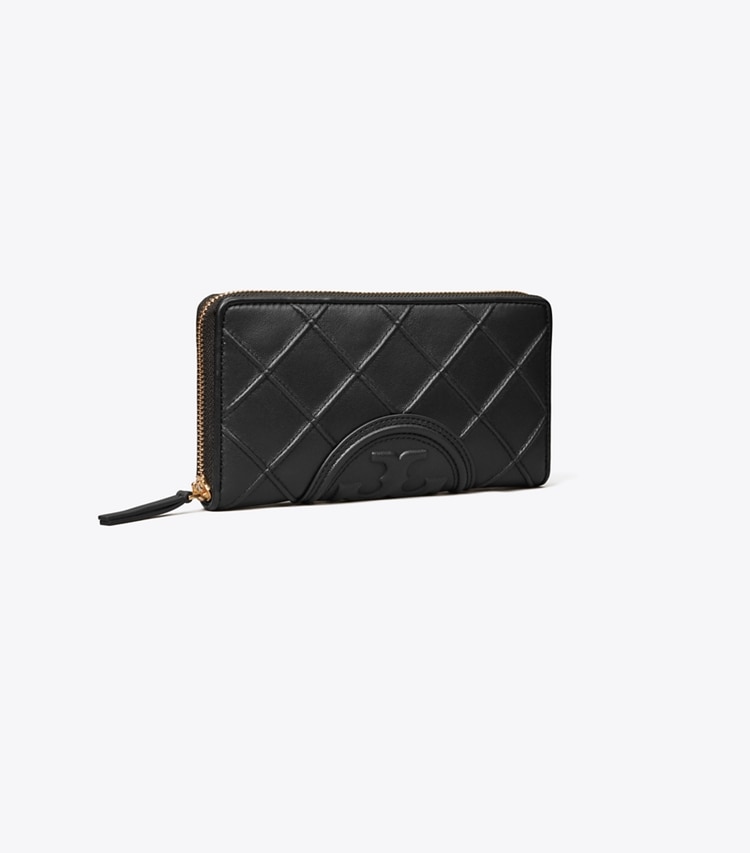 Tory Burch FLEMING SOFT ZIP CONTINENTAL WALLET - Black