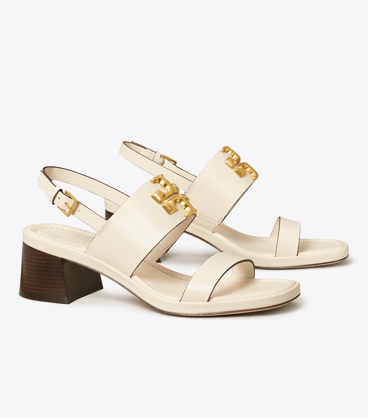 Tory Burch ELEANOR HEEL SANDAL - New Ivory