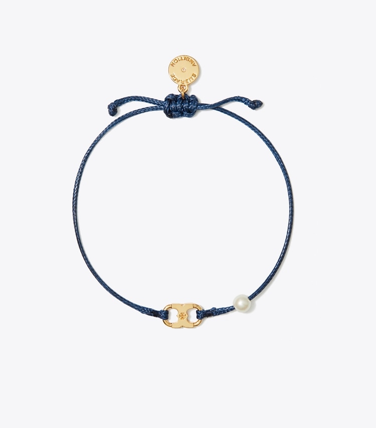 Tory Burch EMBRACE AMBITION PEARL BRACELET - Tory Gold / Tory Navy / Creme