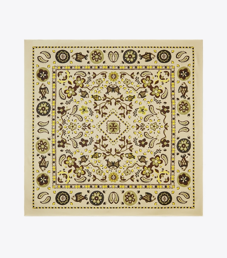 Tory Burch PISCES DREAM DOUBLE SIDED SILK SQUARE - Beige