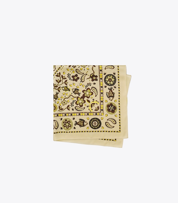 Tory Burch PISCES DREAM DOUBLE SIDED SILK SQUARE - Beige