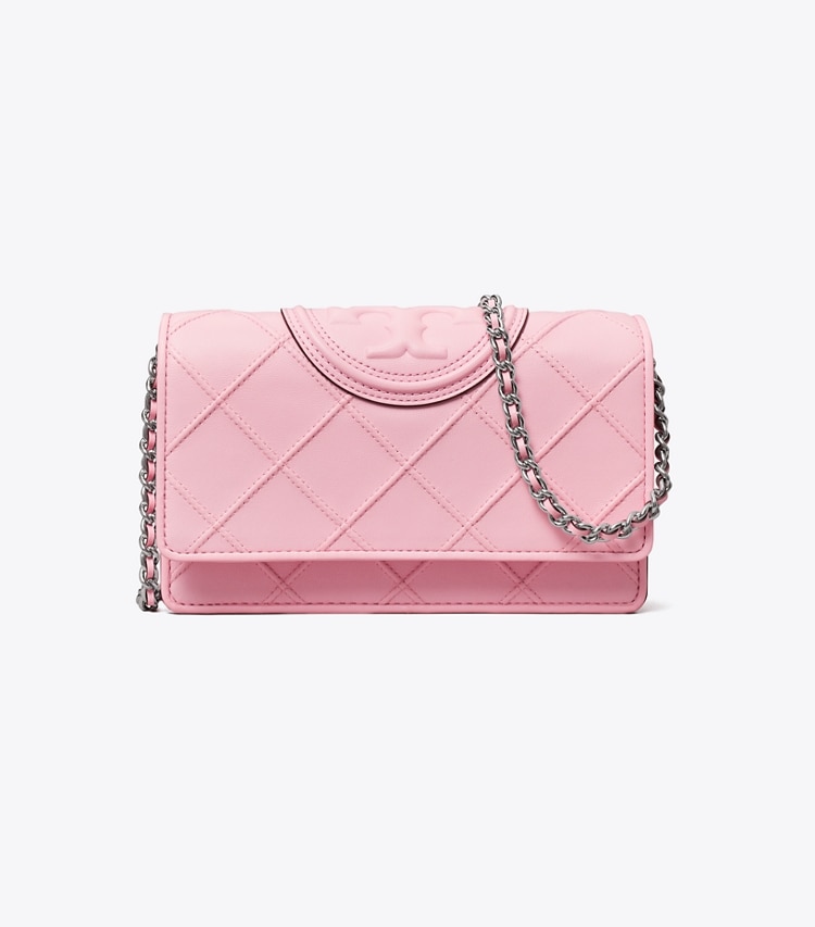 Tory Burch FLEMING SOFT CHAIN WALLET - Plie Pink