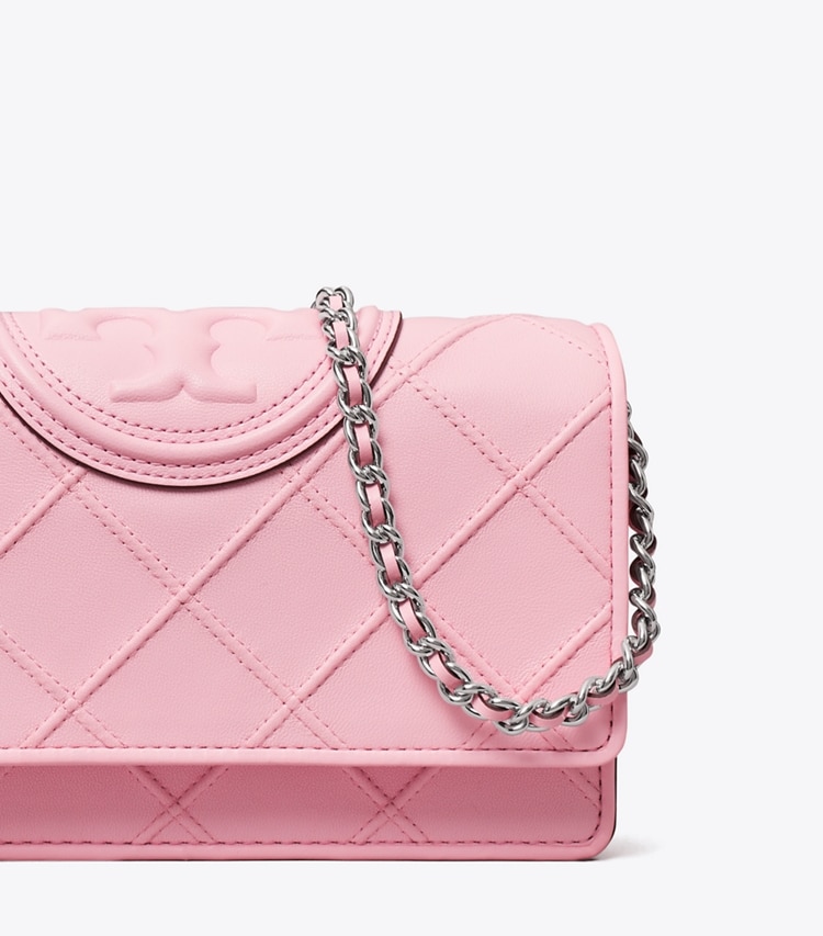 Tory Burch FLEMING SOFT CHAIN WALLET - Plie Pink