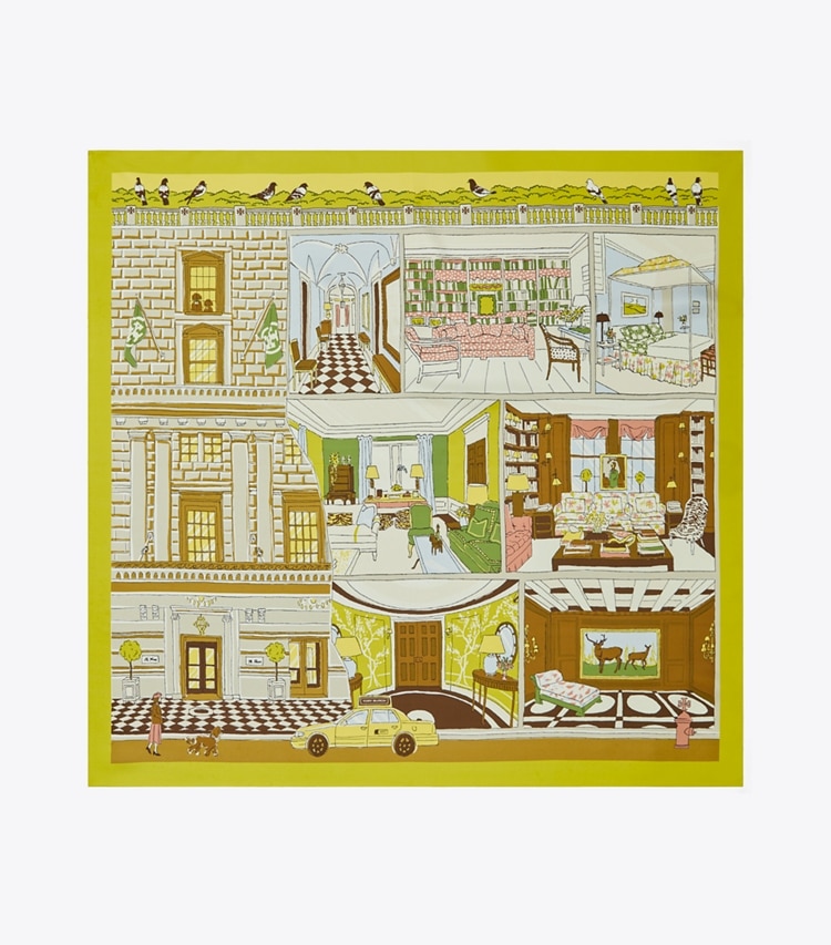 Tory Burch DOLLHOUSE SQUARE - Tory Mansion Chartreuse