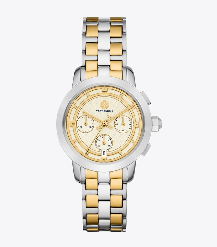 Tory Burch TORY CHRONOGRAPH WATCH, TWO-TONE GOLD/STAINLESS STEEL - Ivory/2 Tone