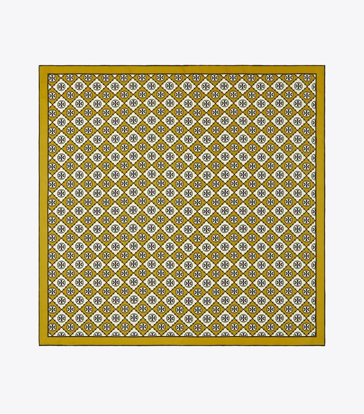 Tory Burch CHECKERED T MONOGRAM SQUARE - Checkered T Monogram Mustard