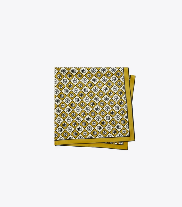 Tory Burch CHECKERED T MONOGRAM SQUARE - Checkered T Monogram Mustard