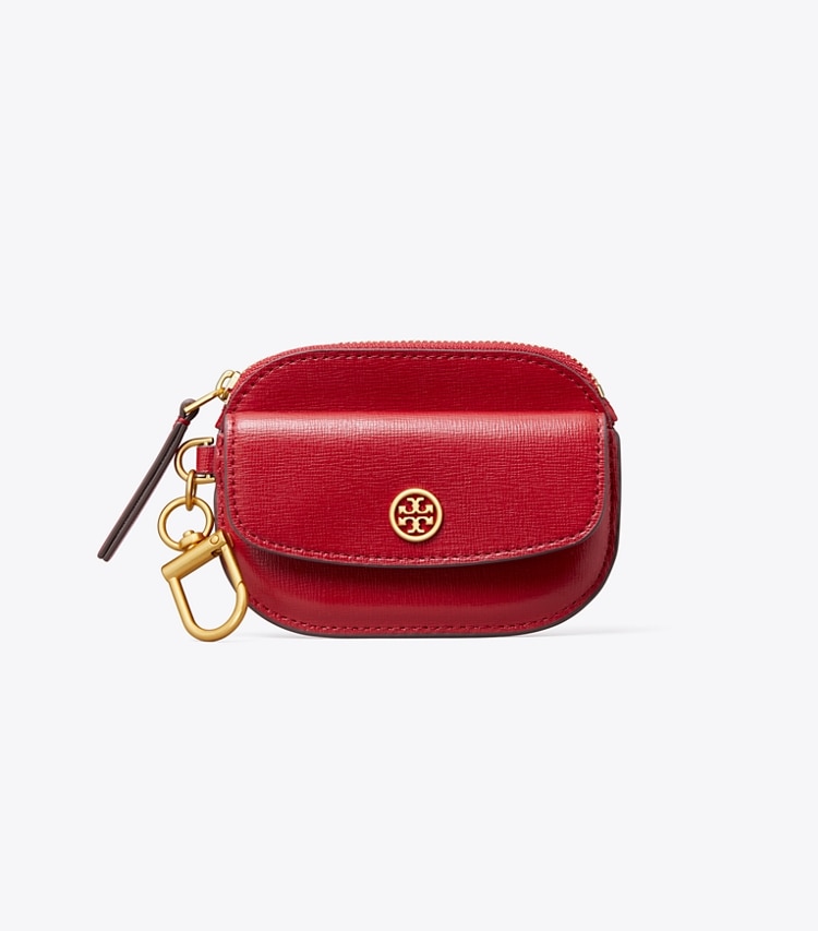 Tory Burch ROBINSON CARD CASE KEY RING - Tory Red