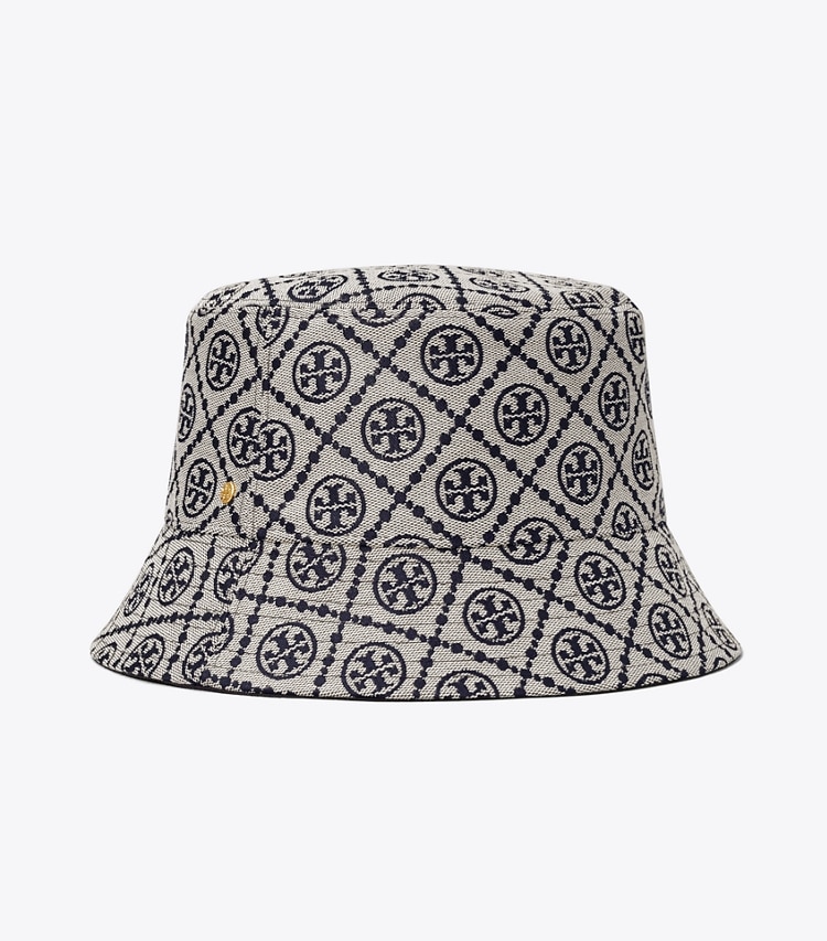 Tory Burch SHORT-BRIM T MONOGRAM BUCKET HAT - Tory Navy