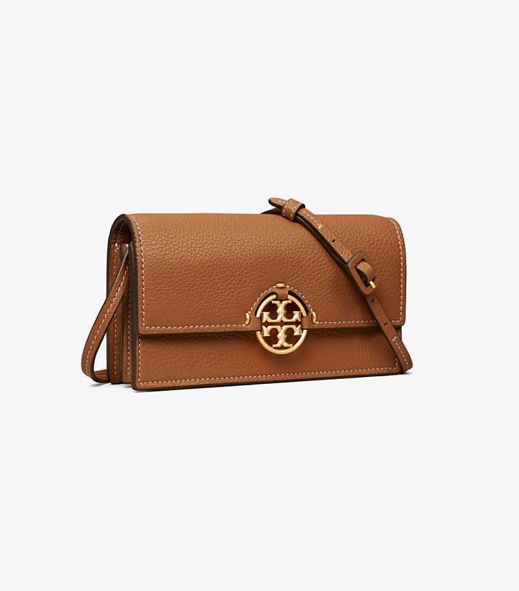 Tory Burch MILLER WALLET CROSSBODY - Light Umber