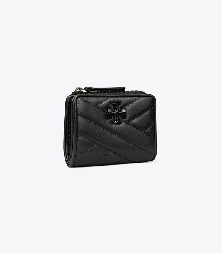 Tory Burch KIRA CHEVRON POWDER COATED BI-FOLD WALLET - Black