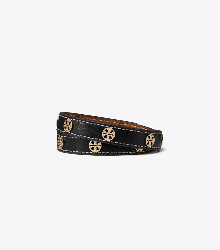 Tory Burch MILLER DOUBLE-WRAP BRACELET - Tory Gold / Black