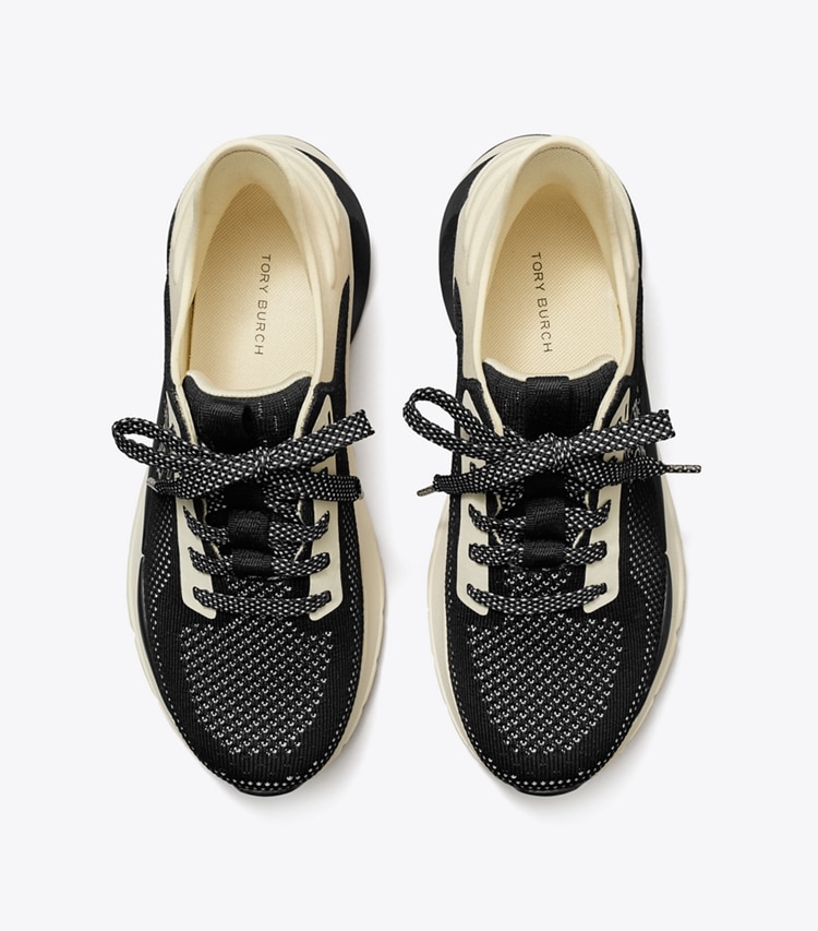 Tory Burch GOOD LUCK KNIT TRAINER - Black / New Ivory