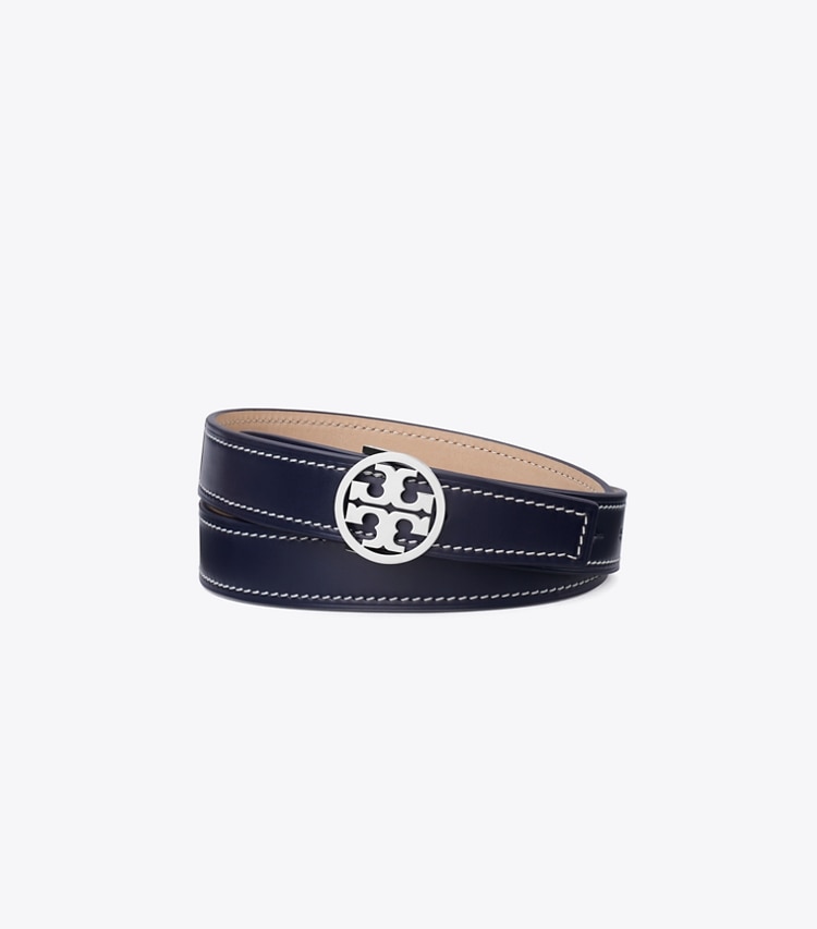 Tory Burch 1" MILLER BELT - Tory Navy / Silver