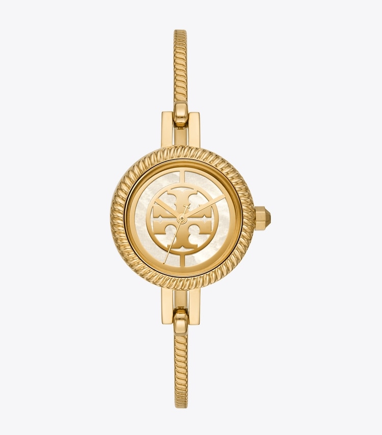 Tory Burch REVA BANGLE WATCH GIFT SET, GOLD-TONE STAINLESS STEEL/MULTI-COLOR - Gold/Multi