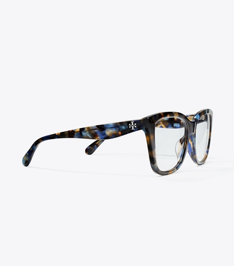 Tory Burch KIRA SQUARE EYEGLASSES - Blue Tortoise