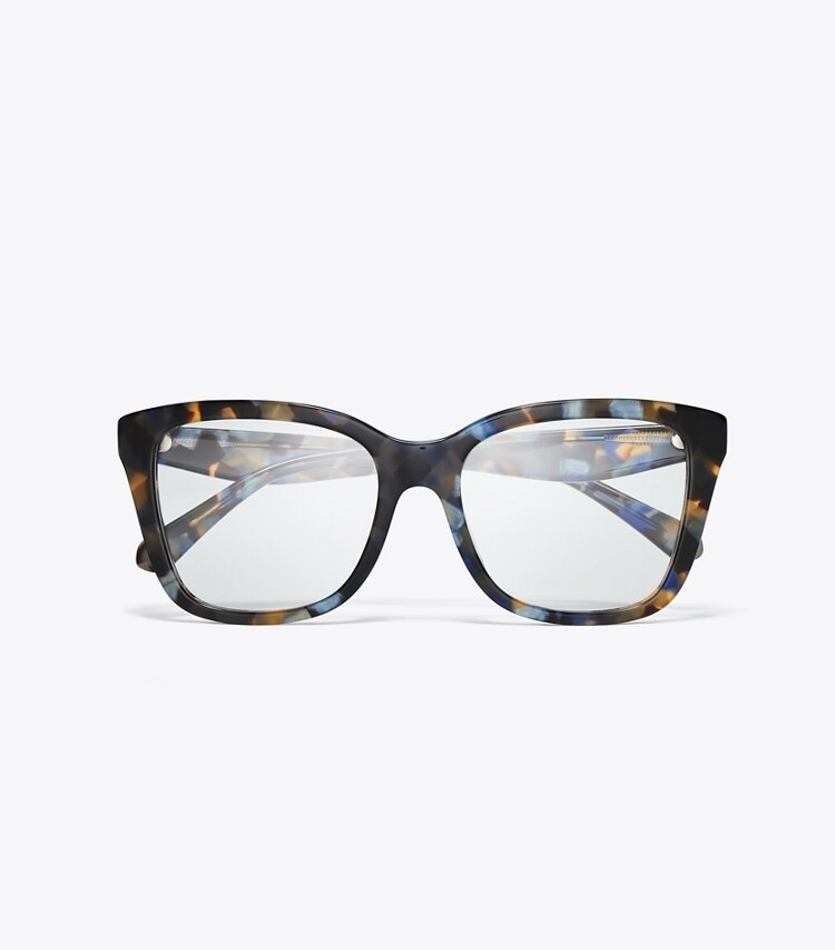 Tory Burch KIRA SQUARE EYEGLASSES - Blue Tortoise