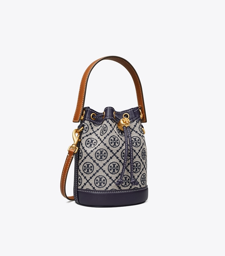 Tory Burch MINI T MONOGRAM BUCKET BAG - Tory Navy