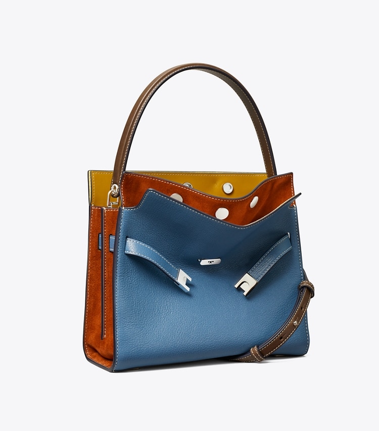 Tory Burch SMALL LEE RADZIWILL DOUBLE BAG - Wheat Blue