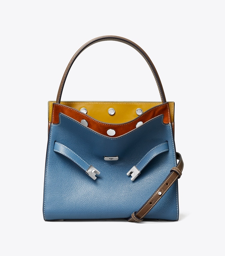 Tory Burch SMALL LEE RADZIWILL DOUBLE BAG - Wheat Blue