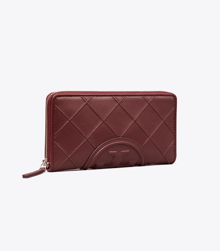 Tory Burch FLEMING SOFT ZIP CONTINENTAL WALLET - Muscadine